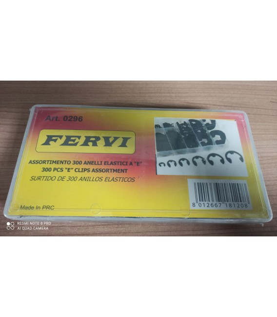 ASSORTIMENTO ANELLI ELASTICI PER ESTERNI 300pz. art.0296 fervi