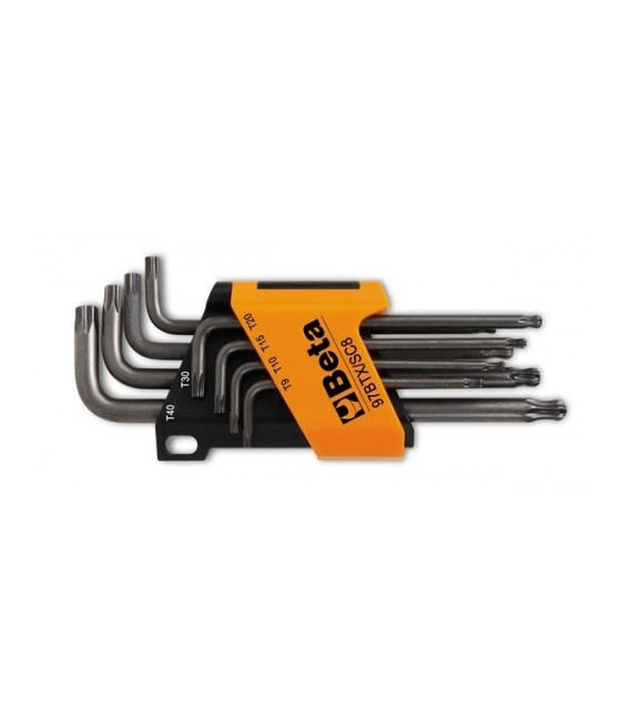 SERIE DI 8 CHIAVI MASCHIO PIEGATE CON UN'ESTREMITA' SFERICA PER VITI CON IMPRONTA TORX®,BETA 97BTX/SC8