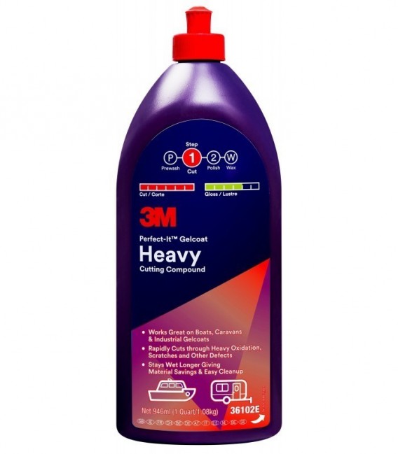 Pasta abrasiva aggressiva per gelcoat 3M™ Perfect-It™, 946 ml, 36102E