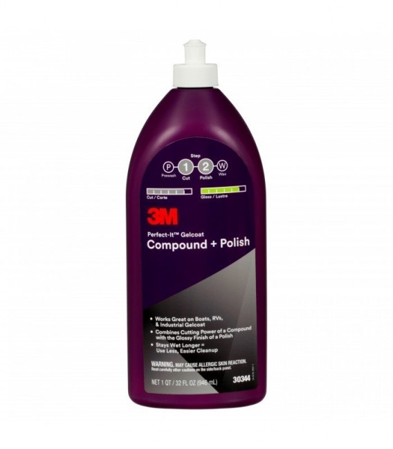 Pasta abrasiva + polish per gelcoat 3M™ Perfect-It™, 946 ml, 30344E