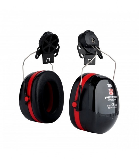 Headphones 3M  PELTOR Optime III, 34 dB, black/red, helmet attack, H540P3E-413-SV