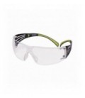 3M™ SecureFit™ 400 Occhiali di protezione, montatura nera/verde, antigraffio/anti-appannamento, lenti trasparenti, SF401AS/AF-EU