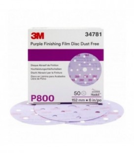Abrasive disc with film support for violet finish 3M  Hookit 260L, 150 mm, 17 holes, P800, 34781