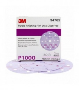 Abrasive disc with film support for violet finish 3M  Hookit 260L, 150 mm, 17 holes, P1000, 34782