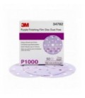 Abrasive disc with film support for violet finish 3M  Hookit 260L, 150 mm, 17 holes, P1000, 34782