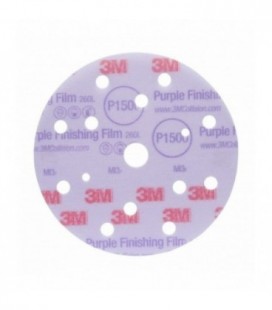 Abrasive disc with film support for violet finish 3M  Hookit 260L, 150 mm, 15 holes, P1500, 51154