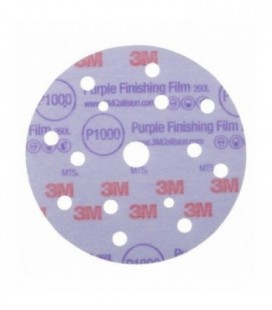 Abrasive disc with film support for violet finish 3M  Hookit 260L, 150 mm, 15 holes, P1000, 51157