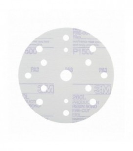 Disco abrasivo con supporto in film 3M™ Hookit™ 260L, 150 mm, 15 fori, P1500, 51053