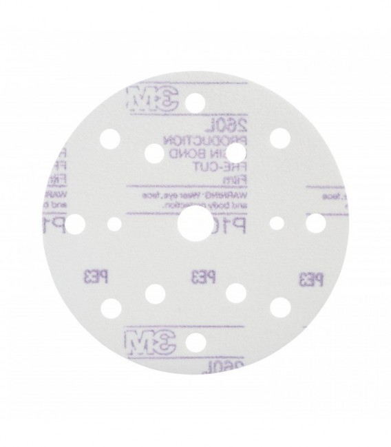 Disco abrasivo con supporto in film 3M™ Hookit™ 260L, 150 mm, 15 fori, P1000, 51055
