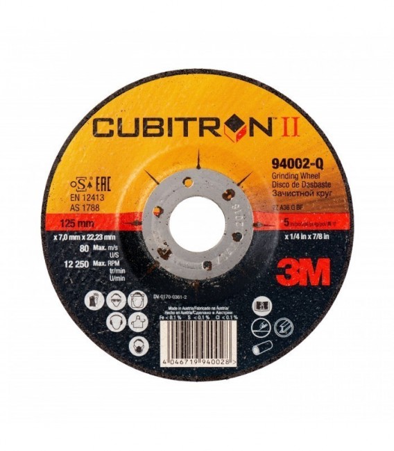 Disco da sbavo a centro depresso 3M  Cubitron  II T27, 150 mm x 7 mm x 22 mm