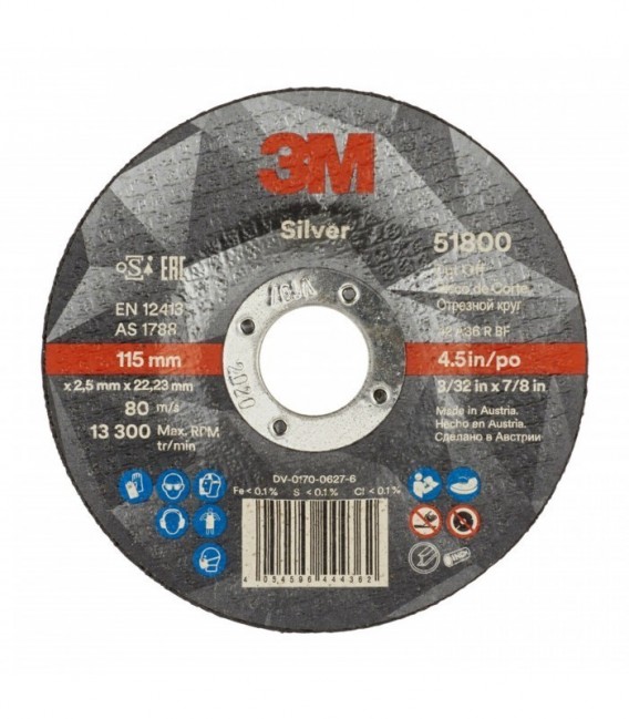 Cutting disc 3M  Silver, T42, 115 mm x 2.5 mm x 22 mm