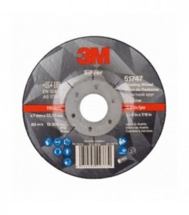 Disco da sbavo a centro depresso 3M™ Silver, T27, 115mm x 7mm x 22mm