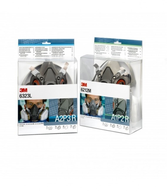 3M  Reusable semimask kit, A1P2 R filter, Medium mask size, 6212M
