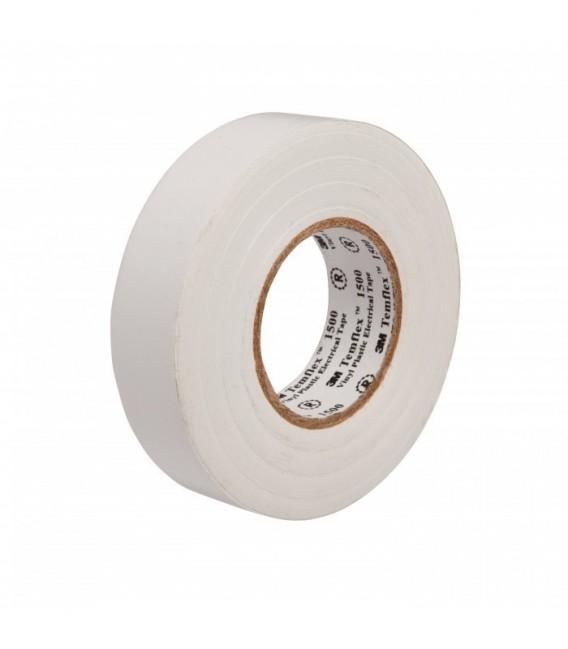 Nastro elettrico in PVC 3M  Temflex  1500, Bianco 15mm x 10mt