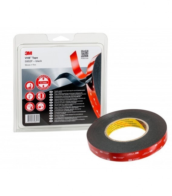 Nastro 3M™ VHB™ 5952F, Nero, 19 mm x 11 m, 1.1 mm