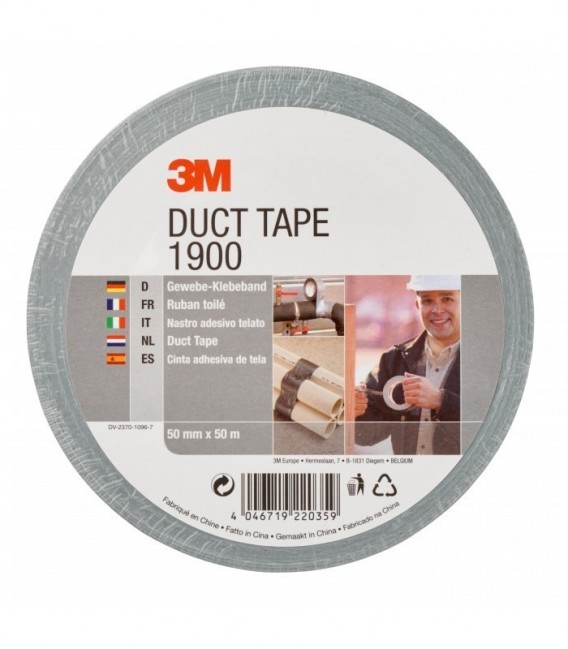 Convenience size canvas tape 3M  1900, Silver, 50 mm x 50 m