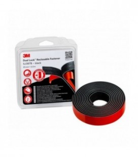 Sistema di fissaggio richiudibile 3M™ Dual Lock™ SJ387B, Nero 25 mm x 2.5 m, 6.1 mm, Blister