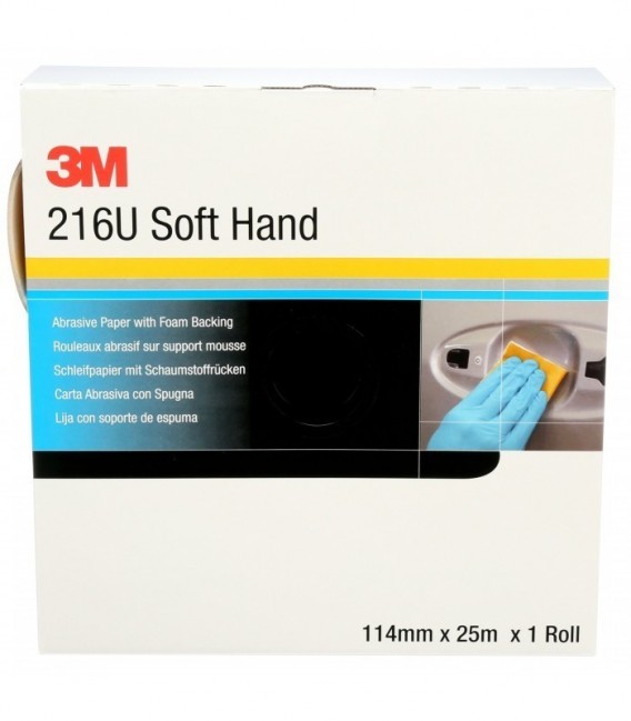 Rotolo abrasivo 3M  Soft Hand 216U, 114 mm x 25 m, P180, 50331