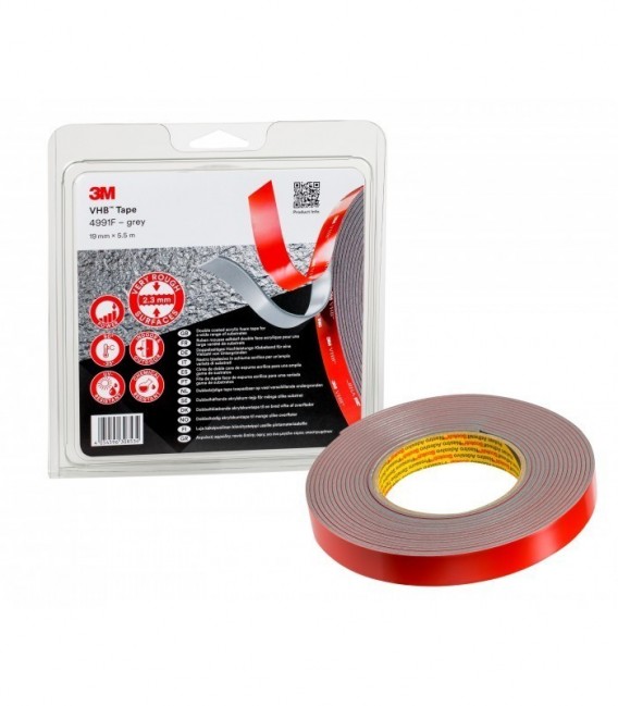 Tape 3M  VHB 4991F, Grey, 19 mm x 5.5 m, 2.3 mm, Blister