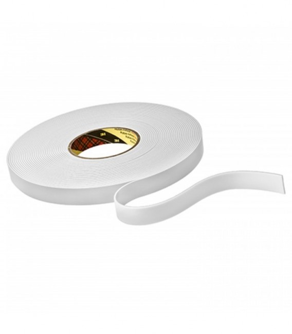 Nastro biadesivo in schiuma 3M™ 9515W, Bianco, 19 mm x 33 m, 1.5 mm