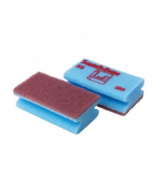 3M™ Scotch-Brite™ Accoppiato Spugna Superfici Delicate 55, Beige/Blu, 70 mm x 133 mm, 10/Confezione