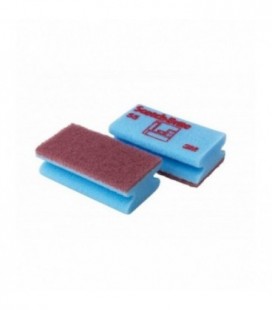 3M™ Scotch-Brite™ Accoppiato Spugna Superfici Delicate 55, Beige/Blu, 70 mm x 133 mm, 10/Confezione