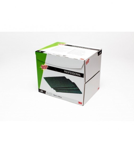 3M  Scotch-Brite Fiber General Cleaning 96, Green, 158 mm x 224 mm, 60/Pack
