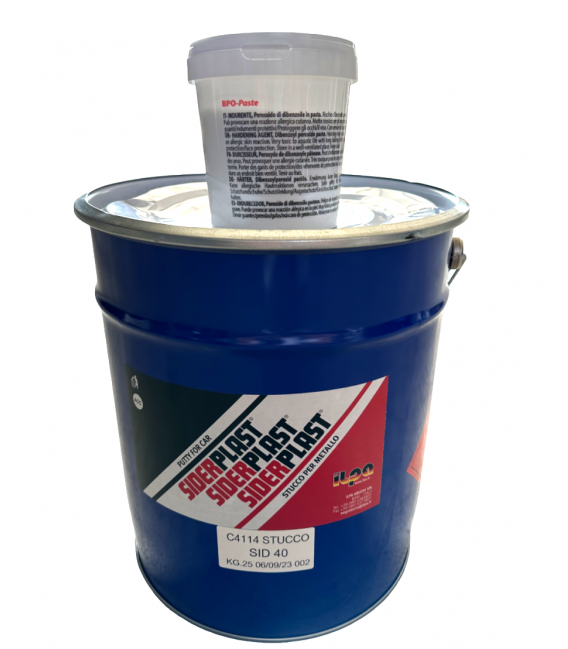 STUCCO METALLICO  GIALLO   PER CARROZZERIA  25KG + CATALIZZATORE 0.750GR  ILPA  SIDERPLAST SID40 C4114