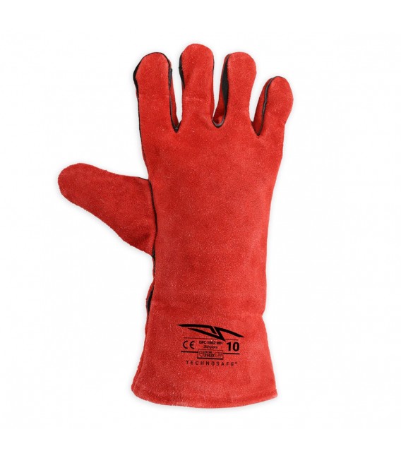 Guanto da saldatore rosso in crosta bovina  TG.10 RAYS GFC1008RD
