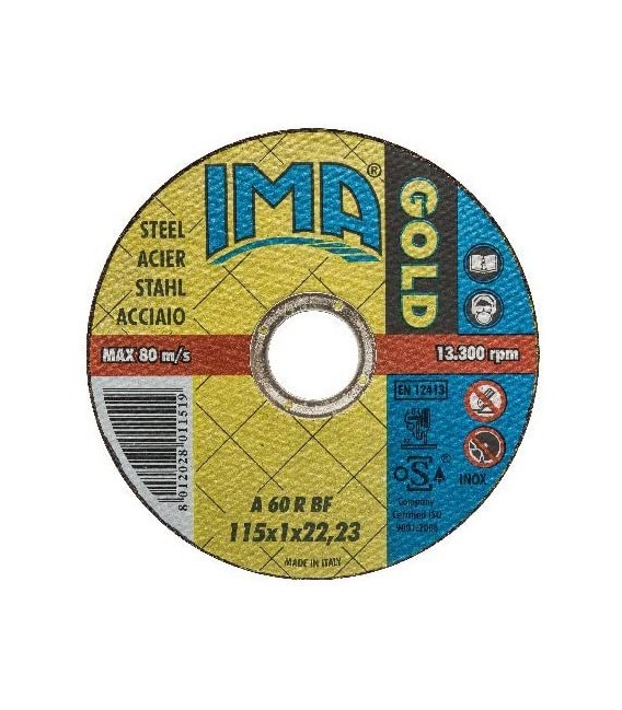 DISCO DA TAGLIO E SBAVO IN ACCIAIO  DIAM.115X1.6X22.23,IMA