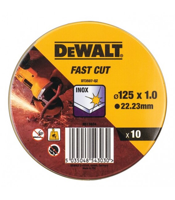 DEWALT DT3507-QZ DISCHI DA TAGLIO INOX 125X1.0X22.23,PZ.10