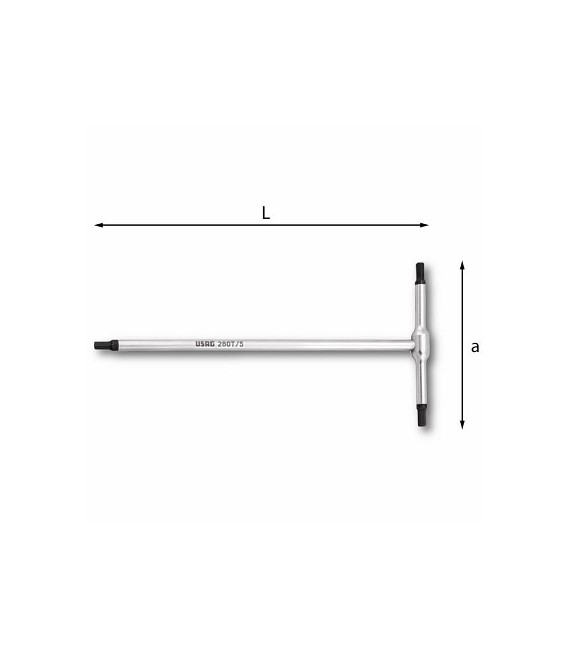 USAG Chiave T esagonale maschio brugola 6 mm 280 TV