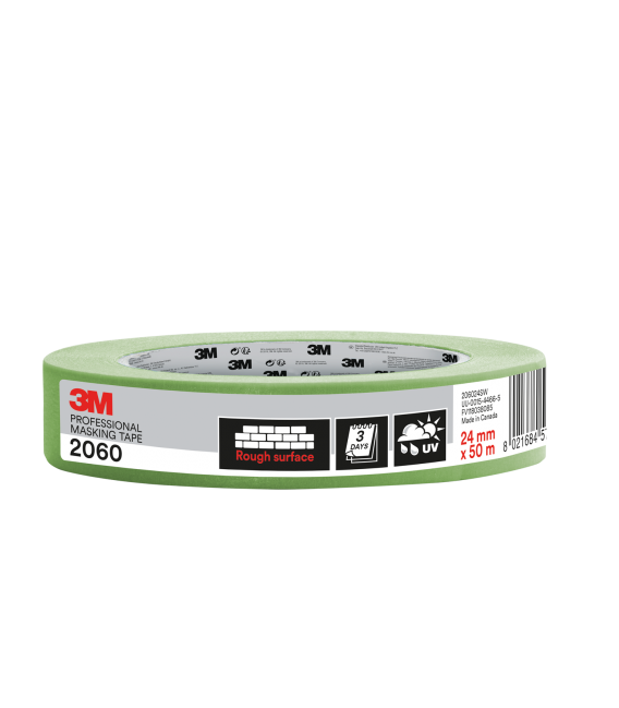 Nastro di mascheratura 3M™ 2060, per superfici ruvide, verde, 24mm x 50m, 1 Rotolo/Confezione