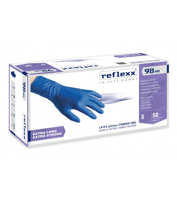 Guanti In Lattice High Risk blu Senza Polvere Reflexx R98